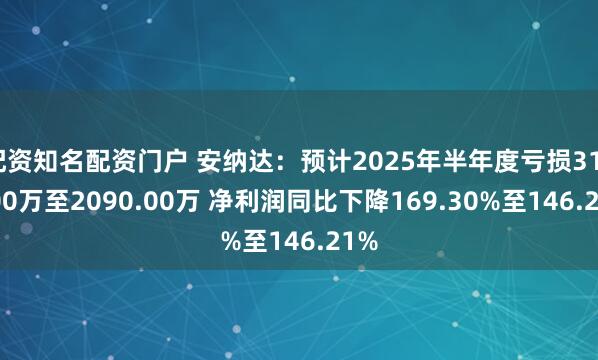 配资知名配资门户 安纳达：预计2025年半年度亏损3134.00万至2090.00万 净利润同比下降169.30%至146.21%